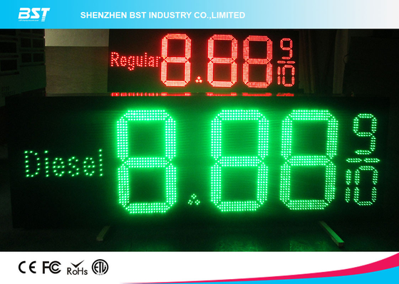 La stazione di servizio di bassa tensione 12v Digital ha condotto l'esposizione del segno dei prezzi, rosso/verde