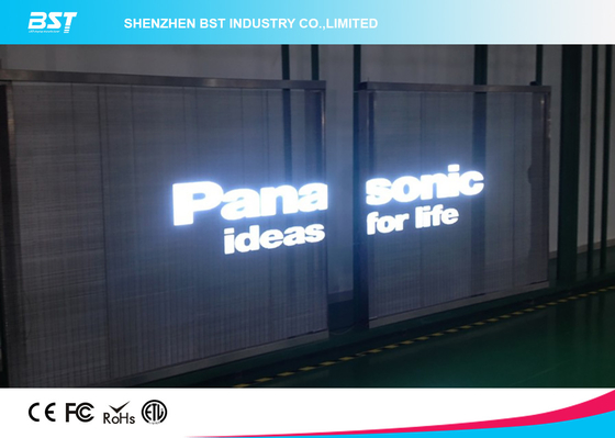Windproof all'aperto Noleggio trasparente schermo a LED schermo a pixel pitch 10mm LED