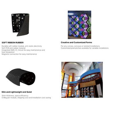 Display LED flessibile interno/esterno P2.5 mm 240 mm X120 mm SMD2121 configurazione dei pixel