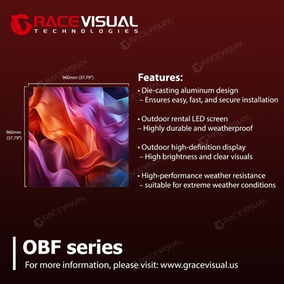 Display LED pubblicitario OBF Serie HD Display LED slim e elegante, supportando completamente il servizio di fronte