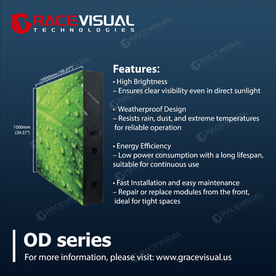 Display LED esterno versatile, senza soluzione di continuità, efficiente dal punto di vista energetico e progettato per qualsiasi ambiente Contrasto 2000 1