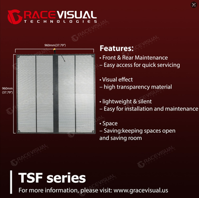 Serie TSF schermo LED trasparente all'avanguardia per la visualizzazione dei contenuti ad alta risoluzione