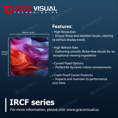 IRCF Serie Indoor Flexible LED Display Panels Rate di aggiornamento 7680Hz Moduli morbidi per installazioni curve e creative