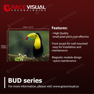 P1.86 Ultra HD Indoor LED Display System Advanced 7680Hz Ultra-Smooth Refresh Rate Technology. Confezione di armadietto compatto da 640×480mm ad alte prestazioni.