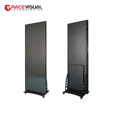 IP Series P2.5 640×1920mm Indoor LED Poster Display Una soluzione di visualizzazione versatile con scala grigio a 16 bit e base di ruota mobile