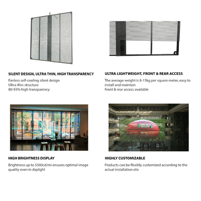 Serie TSF, display a led trasparente per interni fissi, design a pannello ultra sottile, leggero