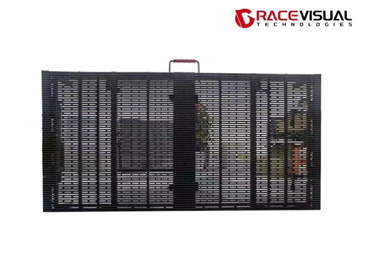 P3.9-7.8mm Display LED trasparente per noleggio all'aperto 1Mx0.5M 7680Hz Tasso di aggiornamento 5000nits Luminosità