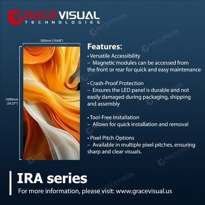 IRA Serie P3.91 Indoor Rental LED Display - pannello a colori da 500×1000 mm con frequenza di aggiornamento ultra-alta di 7680Hz per prestazioni visive impeccabili in applicazioni per palcoscenico ed eventi