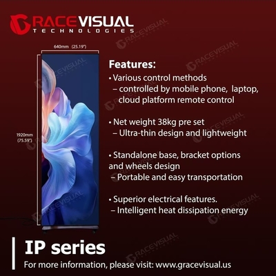 Display di manifesti a LED per interni della serie IP Soluzioni flessibili standalone o collegate, P2.5mm pixel pitch, telecomando, design ultra-slim, rating IP40/IP21