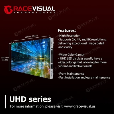 Display a LED della serie UHD con frequenza di aggiornamento di 7680Hz, tono dei pixel, supporta risoluzioni 2K/4K/8K per applicazioni di fascia alta