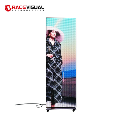 Iposter LED Display Screen Lightweight 35kg, 1.2 2.5mm Pixel Pitch, Mobile & Cloud Control, Slim Design, Opzioni di montaggio multiple con ruote, base e anello appeso