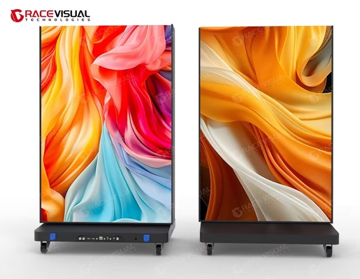 Piccole dimensioni interno a pavimento pieghevole LED Display Poster Screen, facile stoccaggio, trasporto conveniente