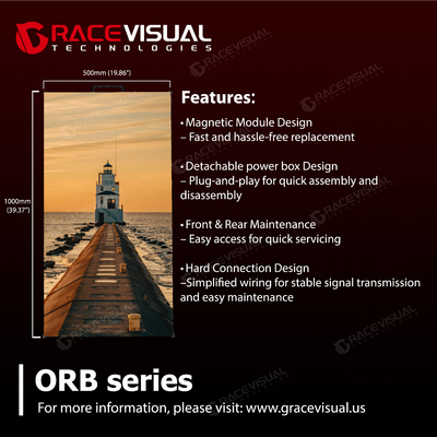 ORB Series Rental LED Video Wall con 2.6mm 2.9mm 3.9mm e 4.8mm Pixel Pitch Con pannelli da 500×500 mm e 500×1000 mm 7680Hz Refresh Rate e 4500nits Luminosità