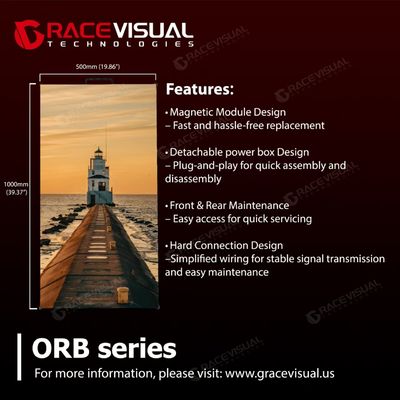 Schermo LED da esterno a noleggio serie ORB – Magnetico, senza soluzione di continuità e ultra resistente per palchi globali